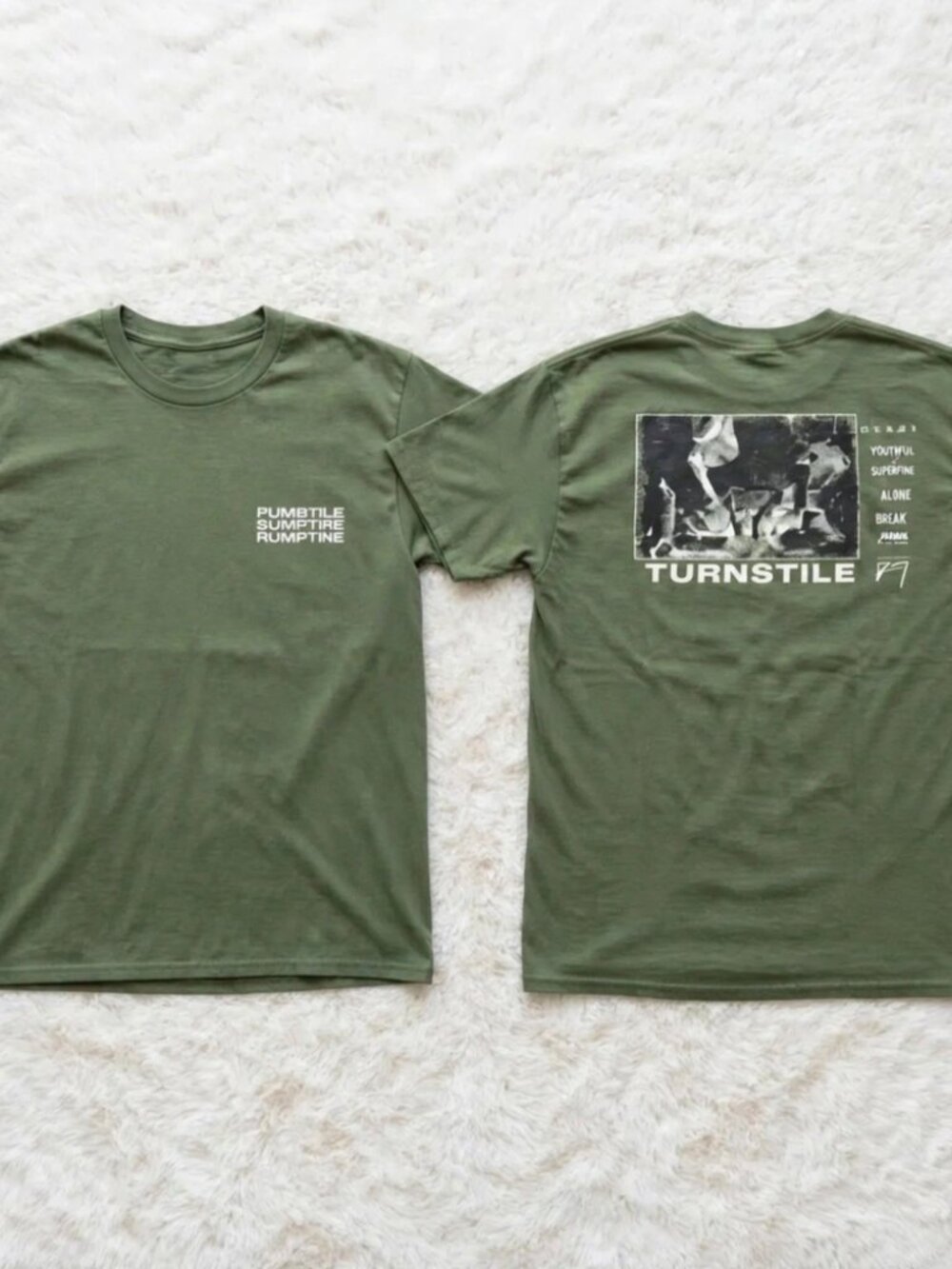 Turnstile Never Enough Tour 2026 Green Two-Sided T-Shirt S-4XL [Reprint]